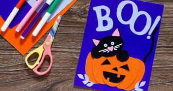 Carte Halloween : le chat et la citrouille carte halloween