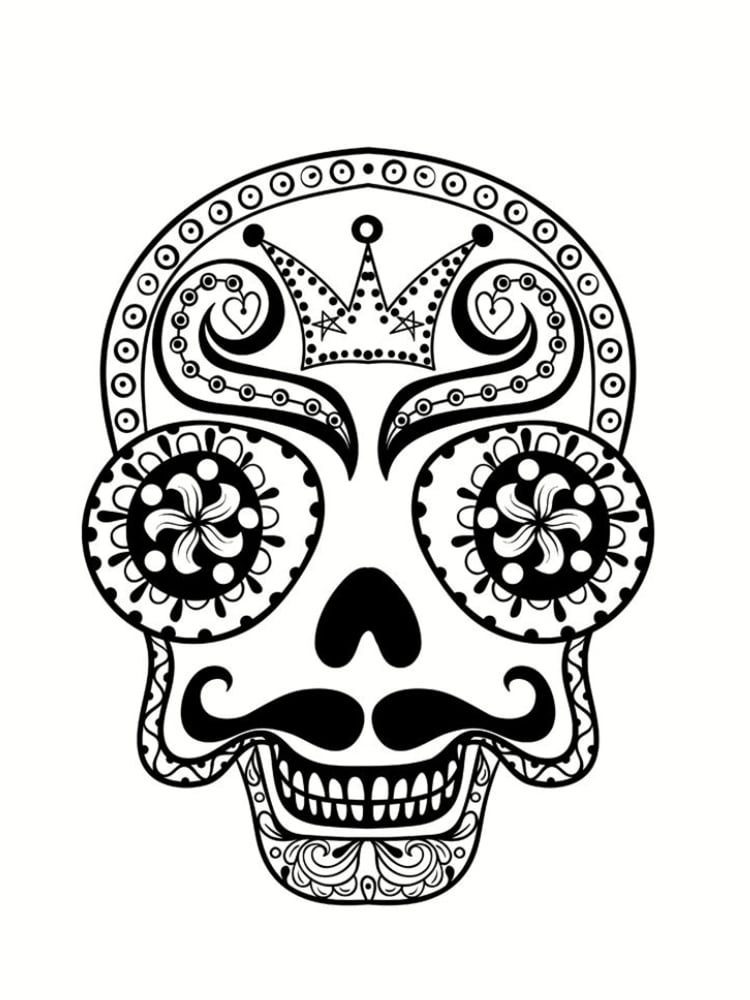 Coloriage T Te De Mort Mexicaine Dessins Imprimer