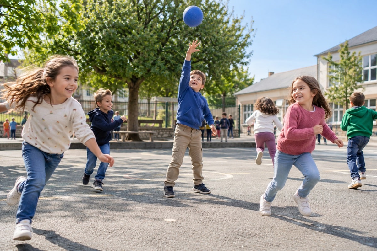 enfants jouant à dauphin dauphine