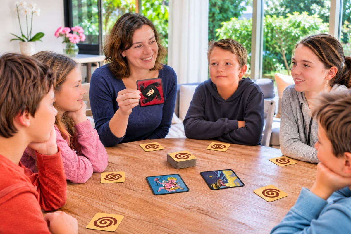 des enfants écoutent les règles du jeu des loups-garous de Thiercelieux