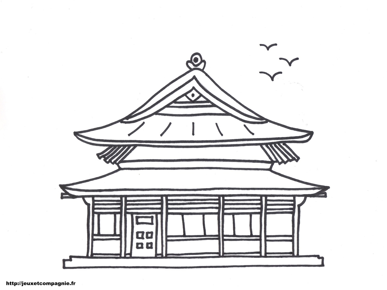 Dessin maison chinoise