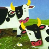Bricolage vache avec une brique de lait