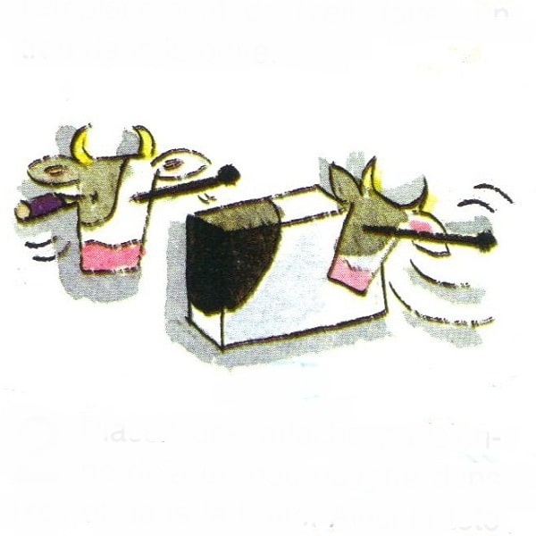 activité manuelle vache avec brique de lait