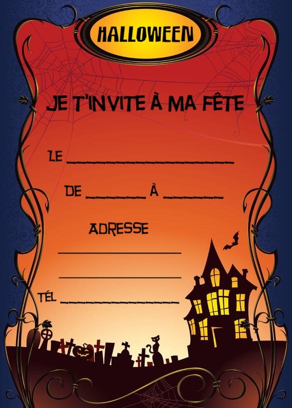 invitation fête halloween