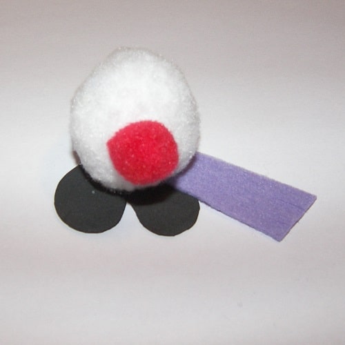 mini bonhomme de neige pompon