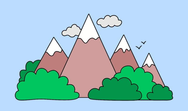 coloriage montagne