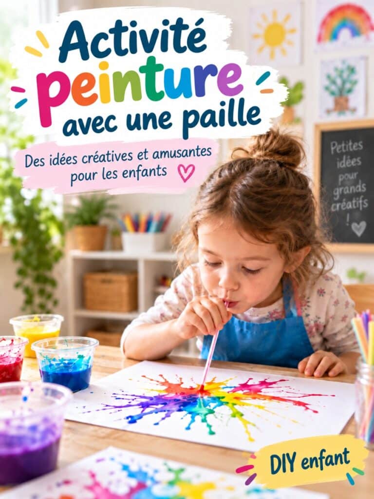 Peinture créative avec une paille