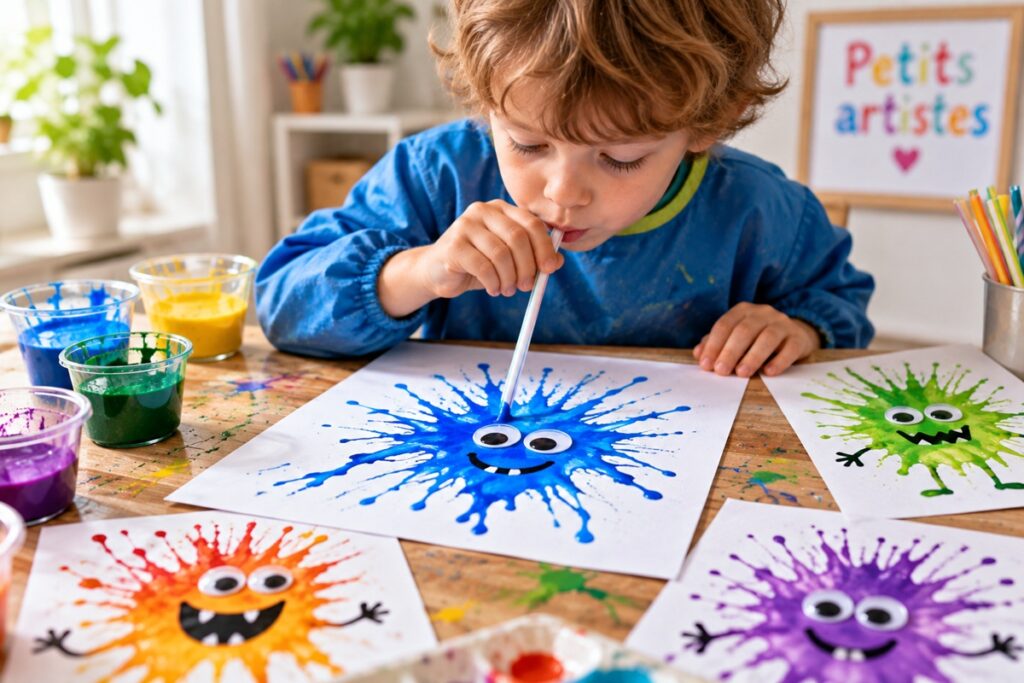 monstre avec technique peinture soufflée