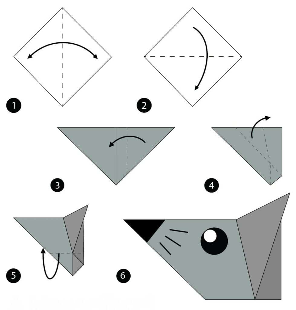pliage origami souris