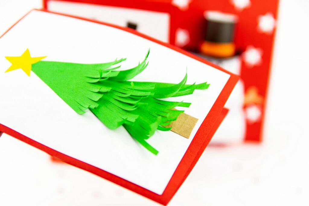 carte sapin de noel en papier