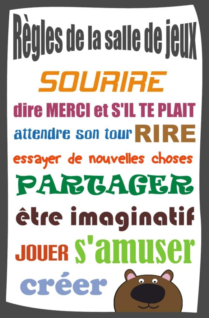 règles salle de jeu