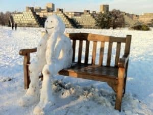 penseur de neige