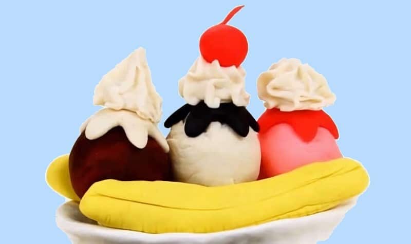 banana split en pâte à modeler