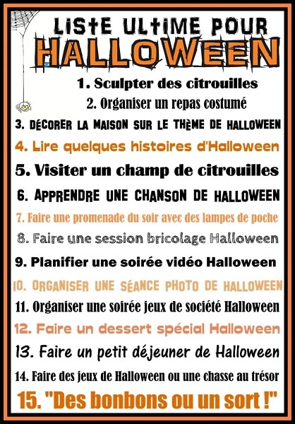 Liste ultime pour Halloween