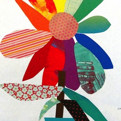 papier collage fleur