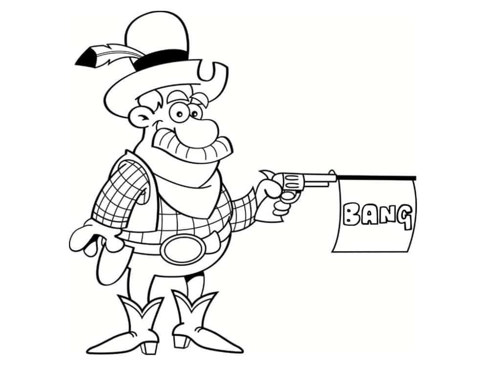 Coloriage cowboy : 25 modèles à imprimer
