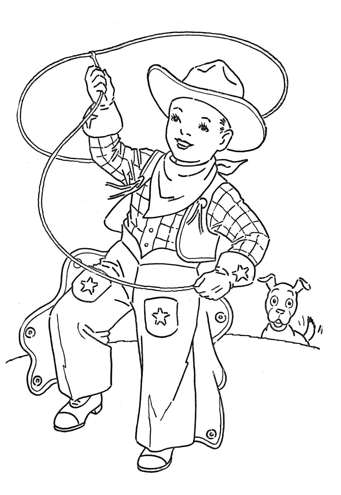 Coloriage cowboy et in n les dessins   imprimer