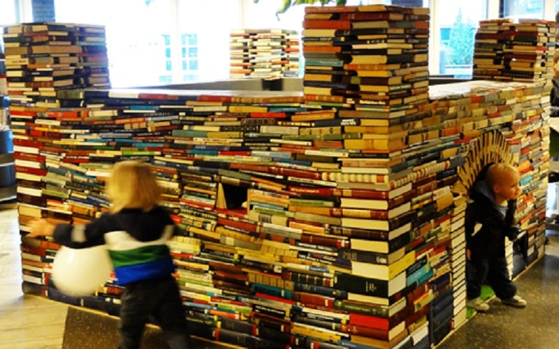 fort avec des livres