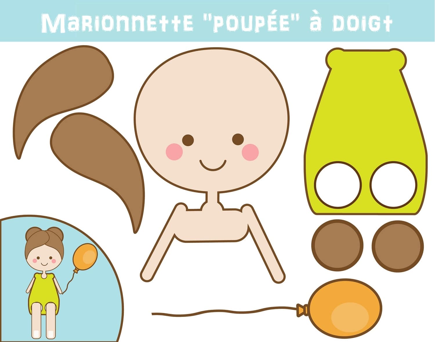 Marionnette à doigt à imprimer : 10 modèles