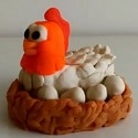 Poule en pâte à modeler