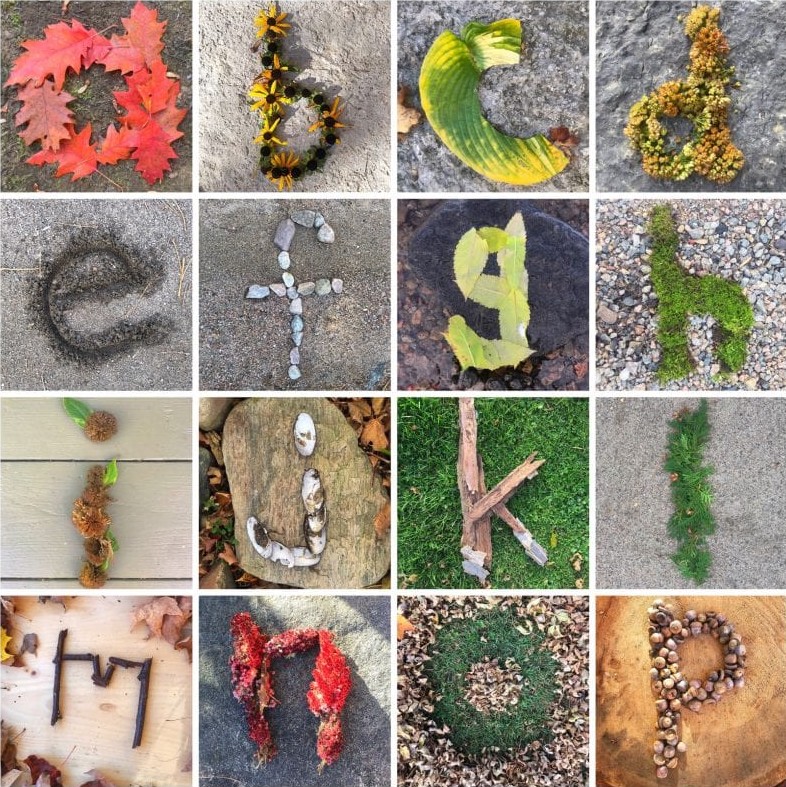 lettres alphabet nature