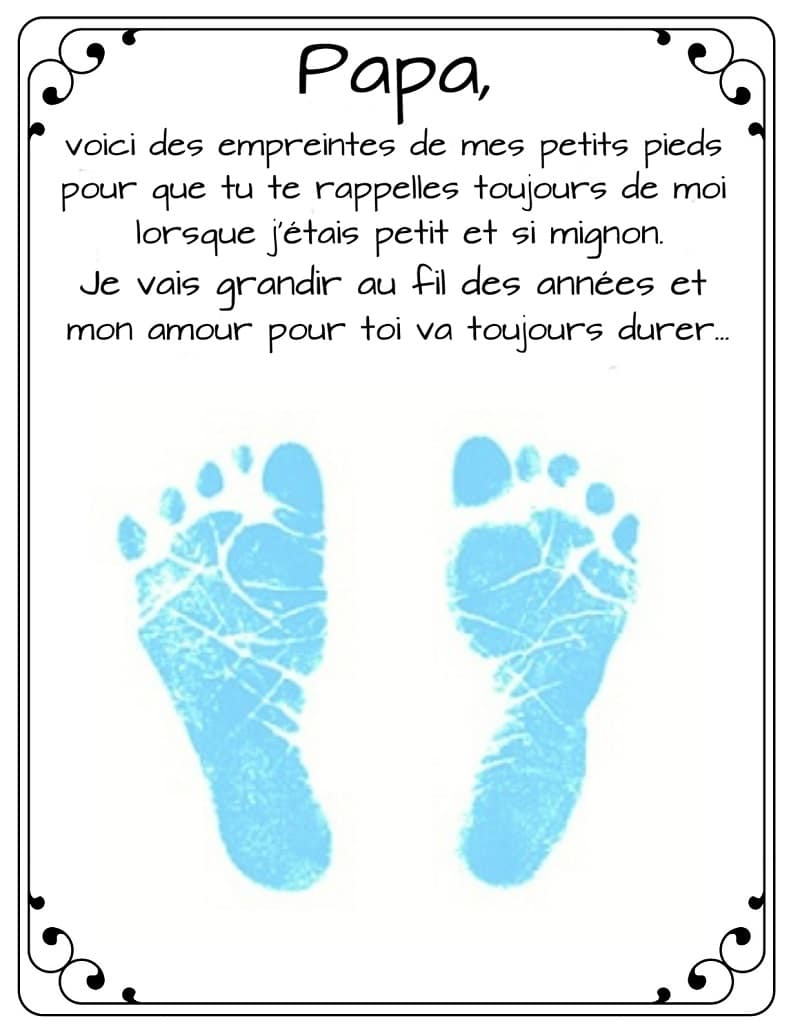 po¨me et empreinte de pied papa