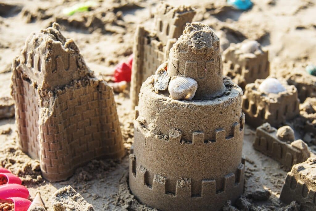 gros plan château de sable