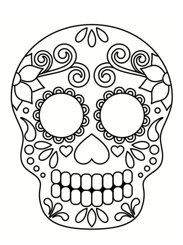 Coloriage tête de mort mexicaine : 20 dessins à imprimer