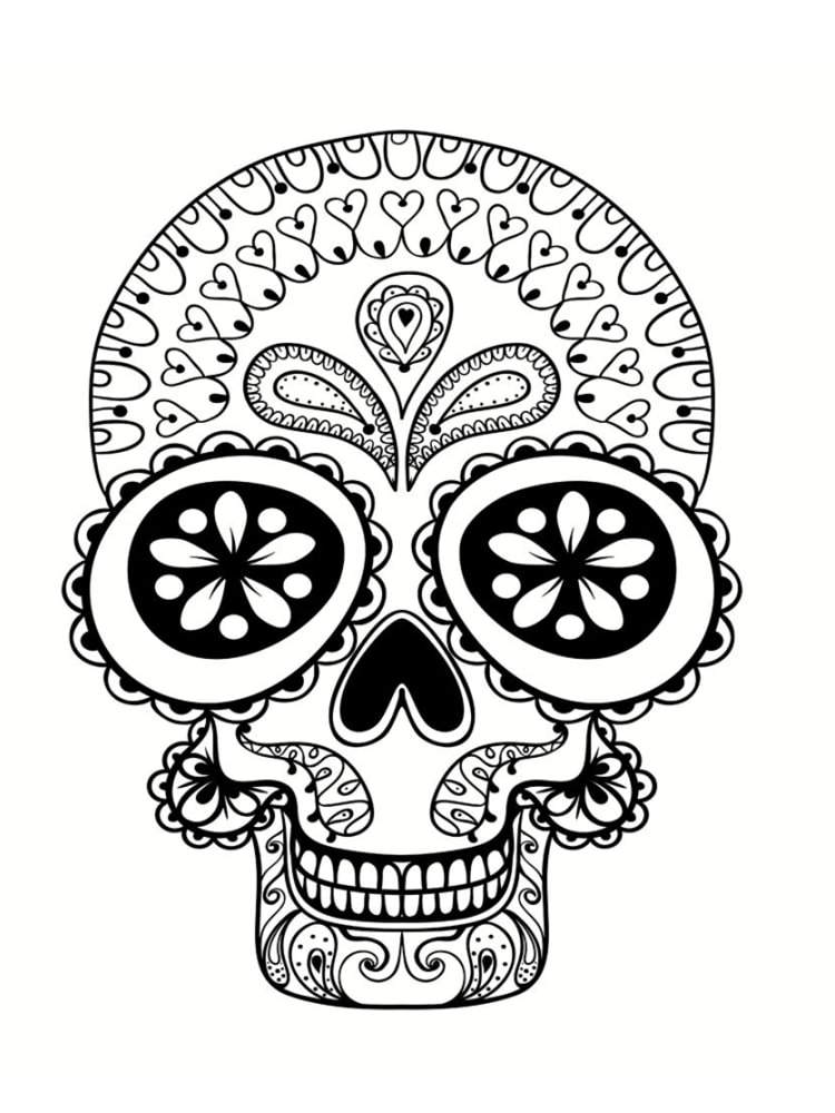 Coloriage tête de mort mexicaine : 20 dessins à imprimer