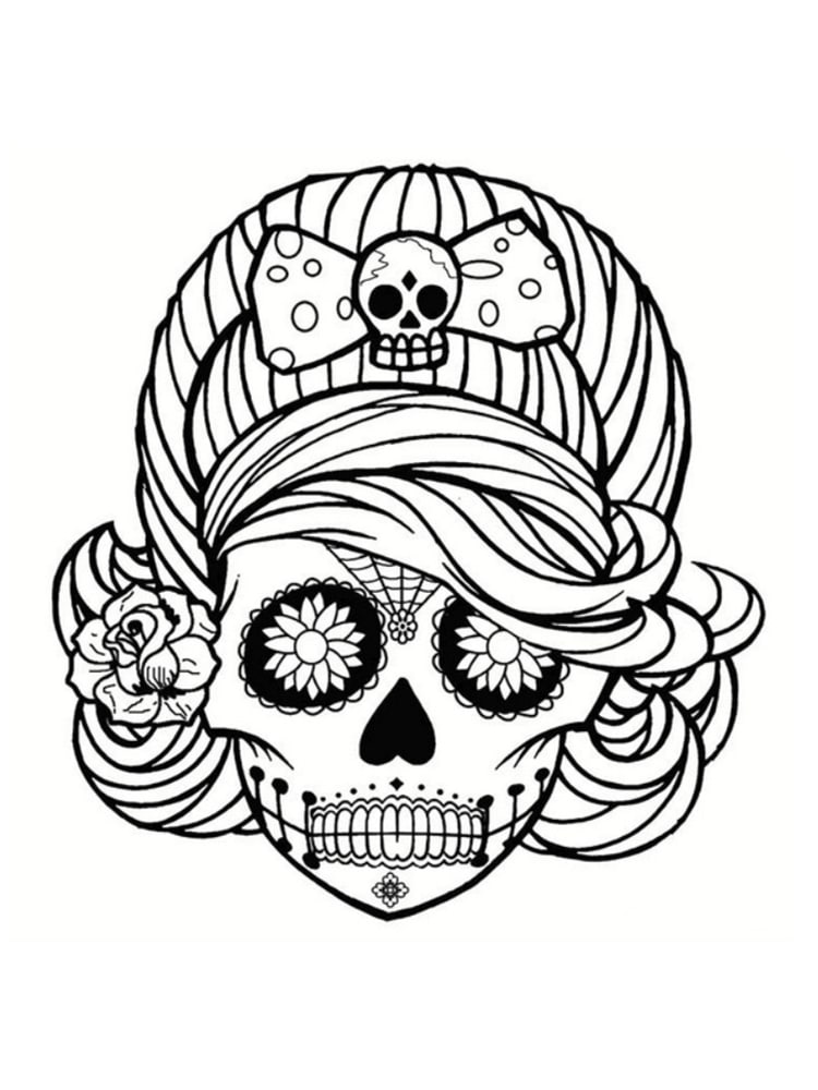 coloriages tête de mort mexicaine