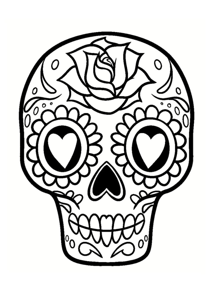 tête de mort mexicaine à colorier