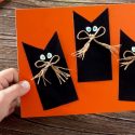 Carte Halloween : les chats noirs