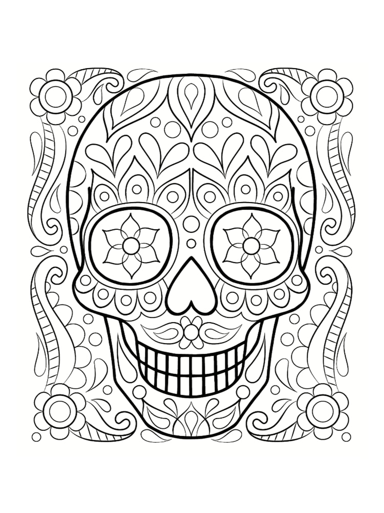 abstract skull coloring pages for adults - photo #16