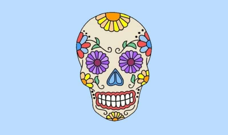 coloriage tête de mort mexicaine
