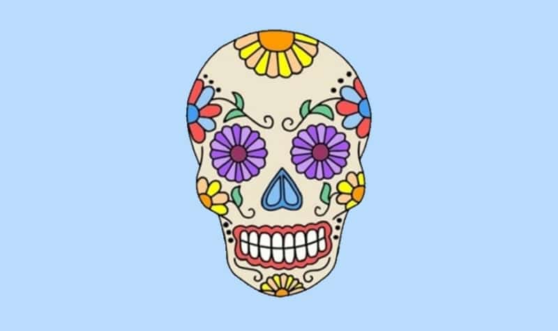 coloriage tête de mort mexicaine