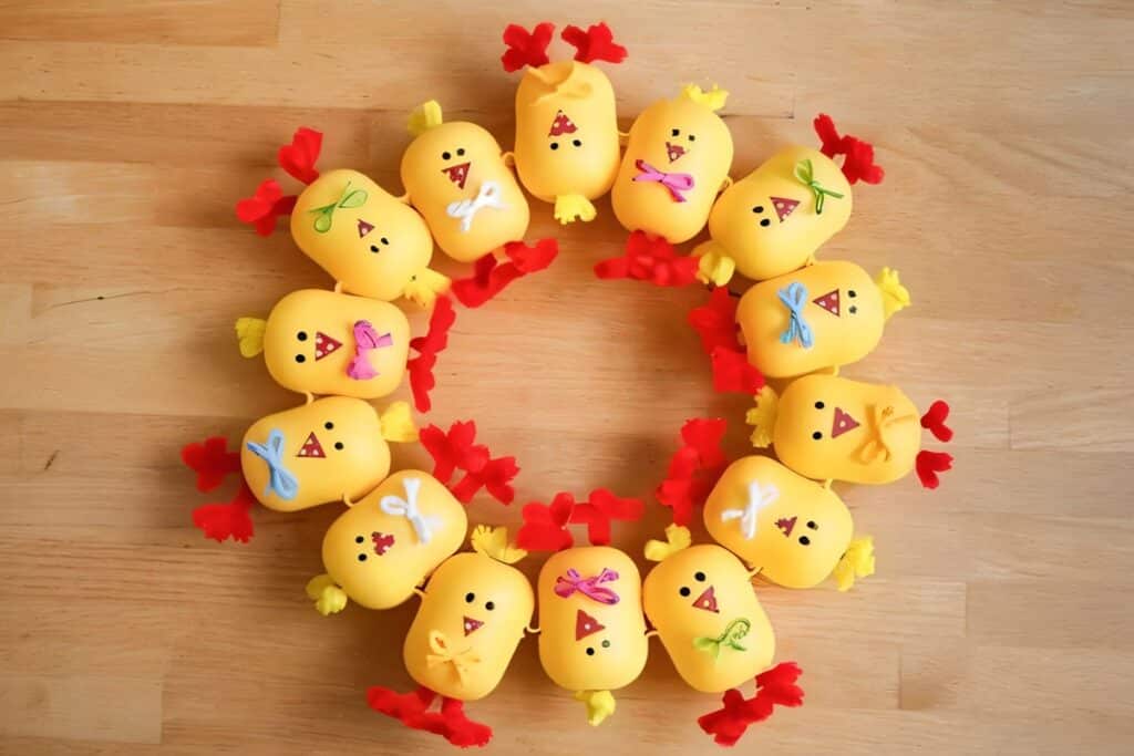 Couronne de Pâques poussin