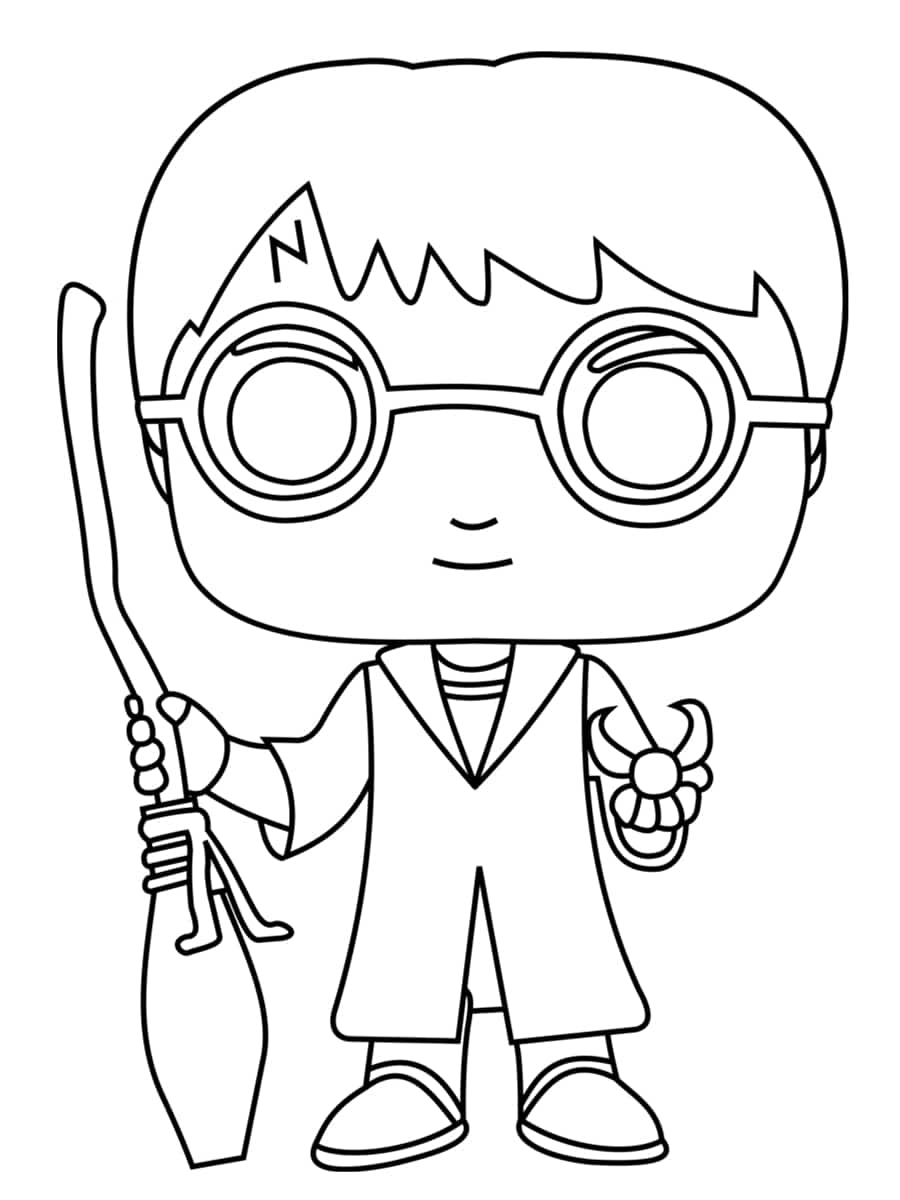 Coloriage Harry Potter gratuit à imprimer - Un Anniversaire en Or