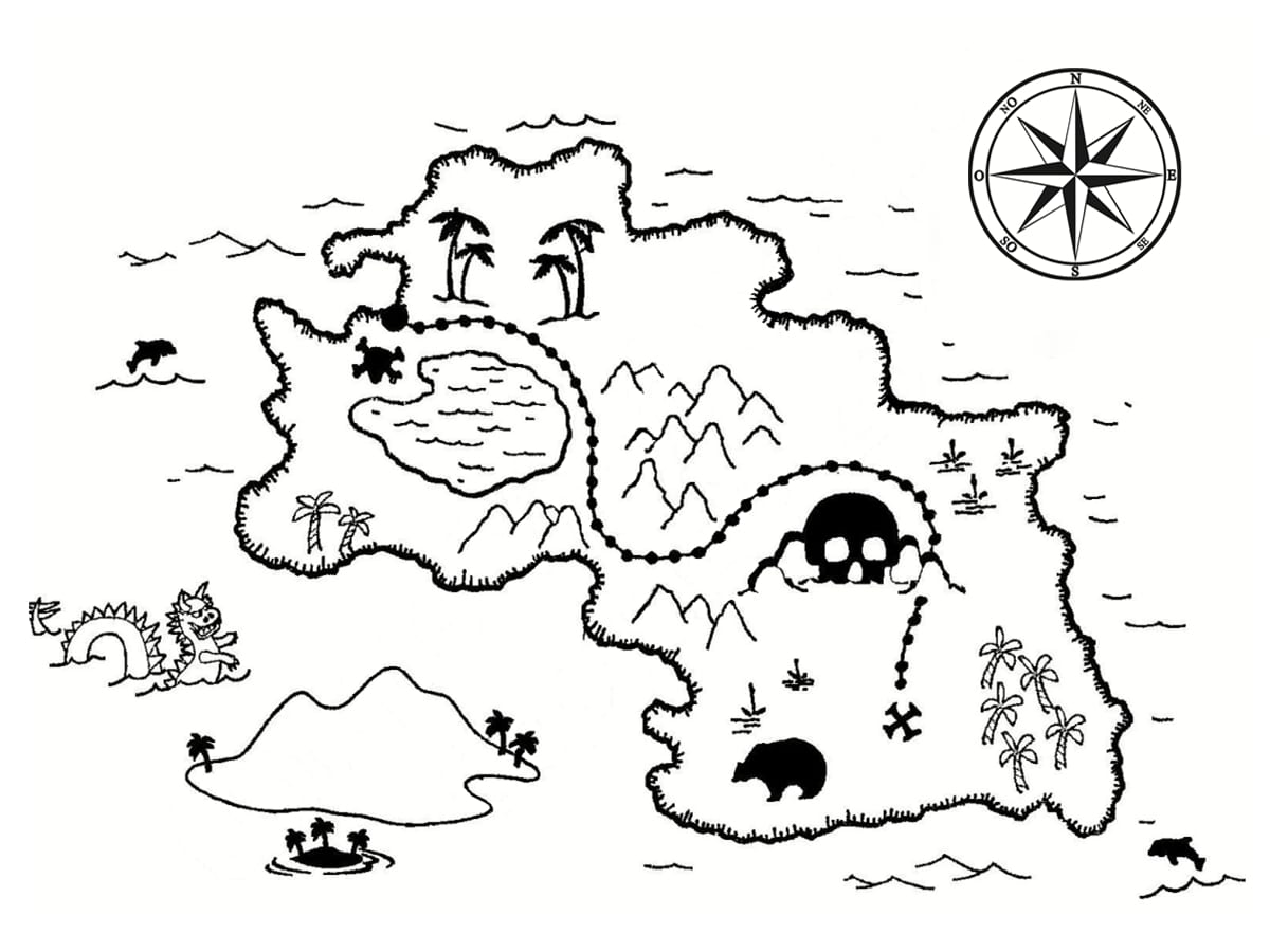 Coloriage carte au trésor dessins à imprimer gratuitement coloriage carte au tresor