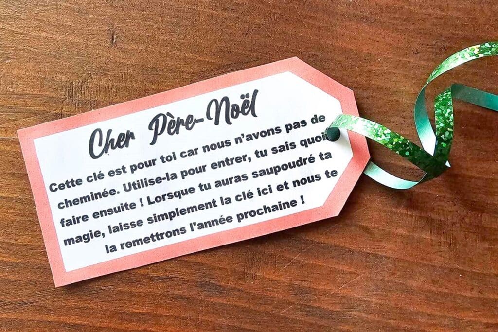 étiquette à imprimer clef magique du père noël