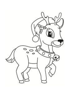 coloriage renne de noel