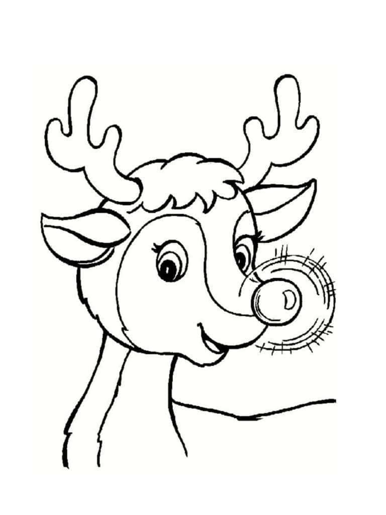 Coloriage renne de Noël 24 dessins à imprimer gratuitement