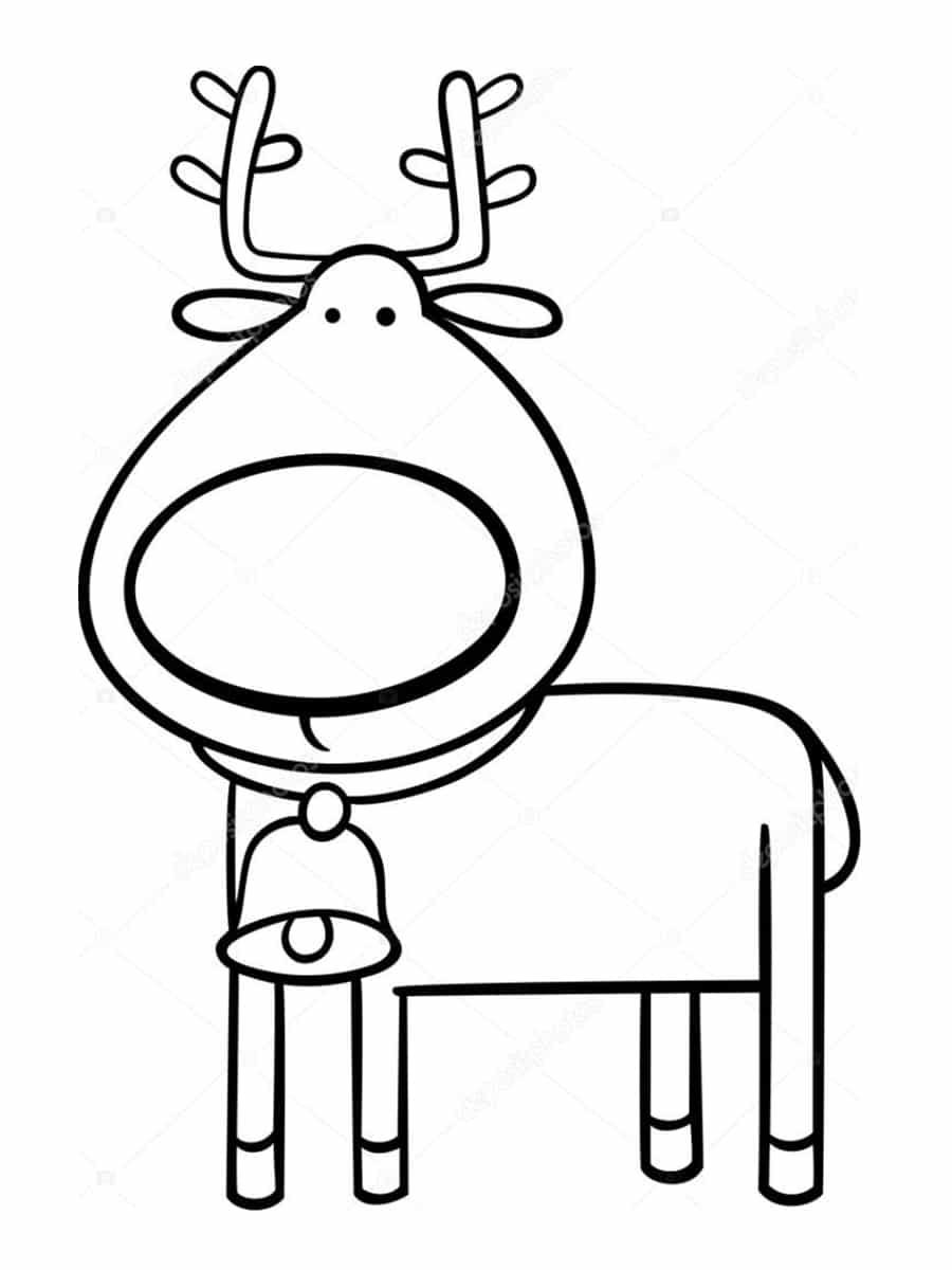 Coloriage renne de Noël  24 dessins à imprimer gratuitement