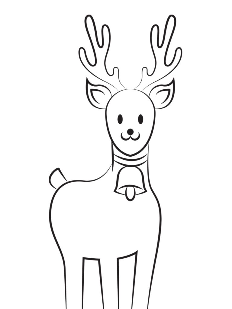 Coloriage renne de Noël  24 dessins à imprimer gratuitement