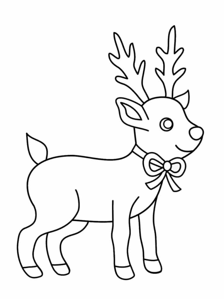 Coloriage renne de Noël 24 dessins à imprimer gratuitement