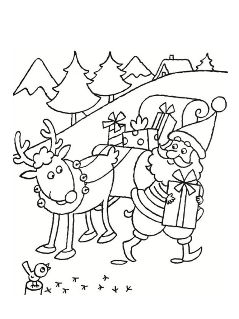 Coloriage renne de Noël  24 dessins à imprimer gratuitement