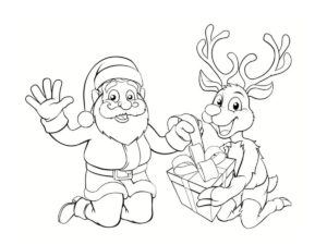 renne et père noel dessin