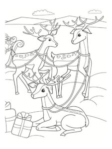 coloriage rennes de noel