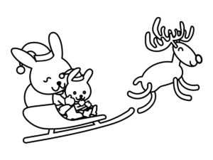 coloriage noel renne