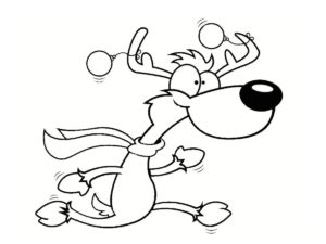 renne de noel à colorier
