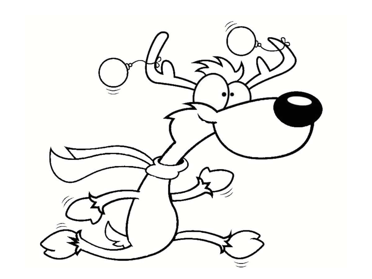 Coloriage renne de Noël  24 dessins à imprimer gratuitement